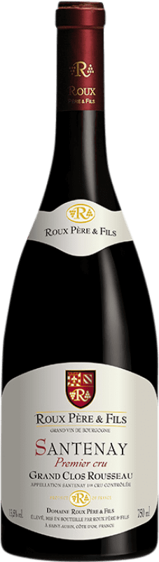 42,95 € Free Shipping | Red wine Domaine Roux Grand Clos Rousseau Premier Cru A.O.C. Santenay France Pinot Black Bottle 75 cl