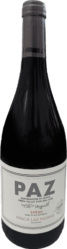 25,95 € Envío gratis | Vino tinto Finca Las Moras Paz I.G. San Juan Argentina Syrah Botella 75 cl