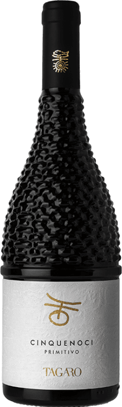 16,95 € Spedizione Gratuita | Vino Rosso Masseria Tagaro Cinquenoci I.G.T. Puglia Italia Primitivo 75 cl