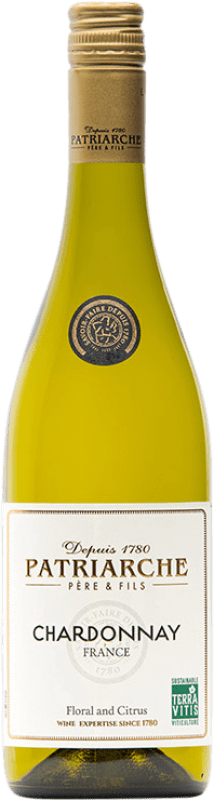 10,95 € Envío gratis | Vino blanco Patriarche Cépages A.O.C. Francia Francia Chardonnay Botella 75 cl