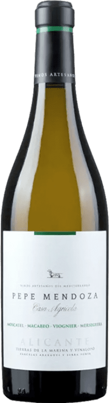 15,95 € Kostenloser Versand | Weißwein Pepe Mendoza D.O. Alicante Spanien Viognier, Macabeo, Merseguera, Moscatel — Muskateller 75 cl