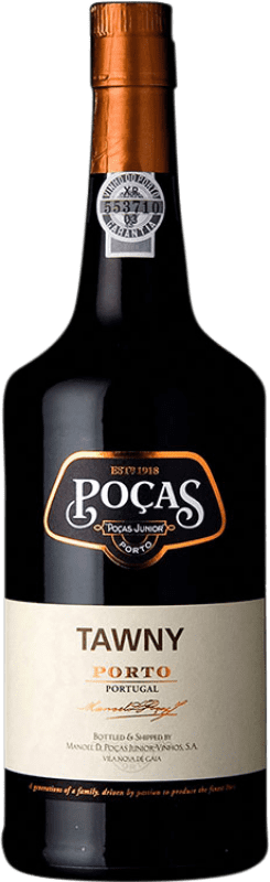 10,95 € Envío gratis | Vino generoso Poças Júnior Tawny I.G. Porto Portugal Touriga Franca, Touriga Nacional, Tinta Roriz, Tinta Cão, Tinta Barroca Botella 75 cl