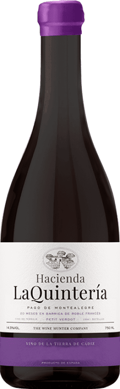 29,95 € Kostenloser Versand | Rotwein The Wine Hunter Hacienda La Quintería Pago de Montealegre I.G.P. Vino de la Tierra de Cádiz Spanien Petit Verdot Flasche 75 cl