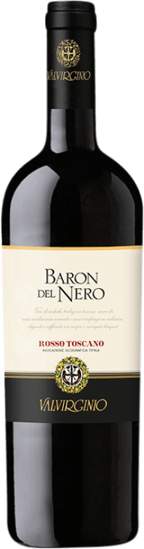 19,95 € Spedizione Gratuita | Vino rosso Valvirginio Baron del Nero Rosso I.G.T. Toscana Italia Merlot, Cabernet Sauvignon Bottiglia 75 cl