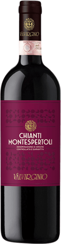 9,95 € Kostenloser Versand | Rotwein Valvirginio Montespertoli D.O.C.G. Chianti Italien Merlot, Sangiovese, Schwarzer Malvasier, Colorino, Canaiolo, Cabernet Flasche 75 cl