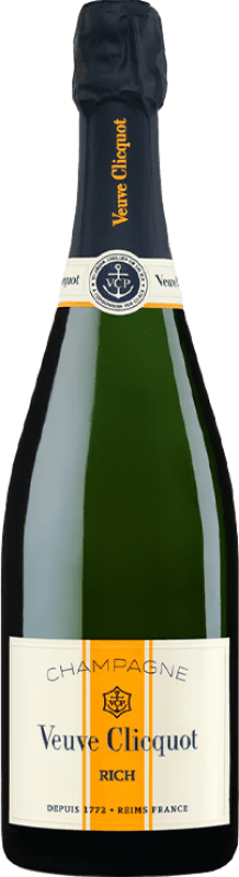 78,95 € Envio grátis | Espumante branco Veuve Clicquot Rich A.O.C. Champagne França Pinot Preto, Chardonnay, Pinot Meunier Garrafa 75 cl