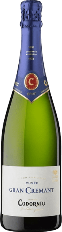 7,95 € Envio grátis | Espumante Branco Codorníu Gran Crémant Brut — Bruto Reserva D.O. Cava Catalunha Espanha Macabeo, Xarel·lo, Parellada 75 cl