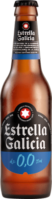 8,95 € Envio grátis | Caixa de 6 unidades Cerveja Estrella Galicia Galiza Espanha Garrafinha 25 cl 0.0 Zero Zero Sem Álcool