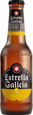 8,95 € Envio grátis | Cerveja Estrella Galicia Galiza Espanha Garrafinha 25 cl Sem Glúten