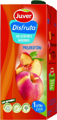 1,95 € Бесплатная доставка | Сок Juver Disfruta Испания Тетра-пак 1 L Melocotón — Персик