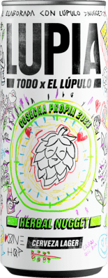 44,95 € Бесплатная доставка | Пиво Lupia. Herbal Nugget Испания Банка 33 cl