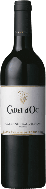 10,95 € Envio grátis | Vinho tinto Philippe de Rothschild Cadet d'Oc I.G.P. Vin de Pays d'Oc Bordeaux França Cabernet Sauvignon Garrafa 75 cl