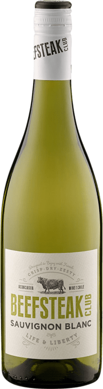 12,95 € Envio grátis | Vinho branco Beefsteak Club Chile Sauvignon Branca Garrafa 75 cl