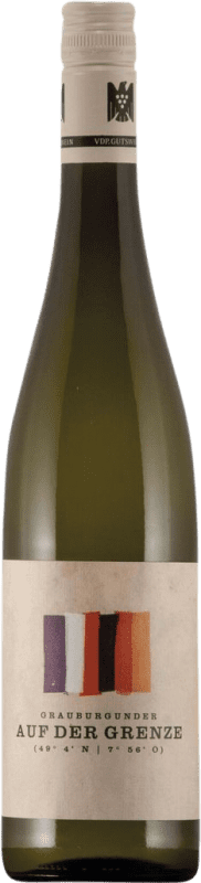 12,95 € 免费送货 | 白酒 Bernhart Auf der Grenze 干 Q.b.A. Pfälz 普法尔茨 德国 Pinot Grey 瓶子 75 cl