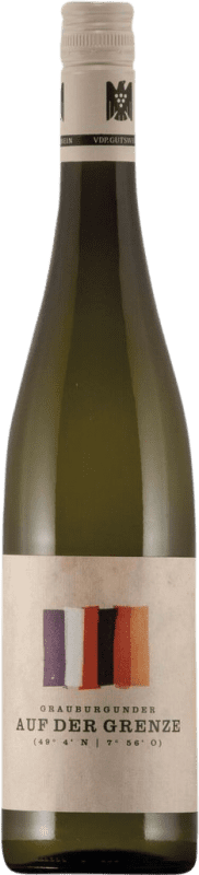9,95 € Envio grátis | Vinho Branco Bernhart Auf der Grenze Trocken — Seco Q.b.A. Pfälz Pfälz Alemanha Pinot Cinzento 75 cl