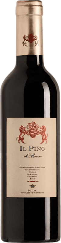 46,95 € Бесплатная доставка | Красное вино Tenuta di Biserno Il Pino I.G.T. Toscana Тоскана Италия Merlot — Мерло, Cabernet Sauvignon — Каберне Совиньон, Cabernet Franc — Каберне Фран, Petit Verdot Полубутылка 37 cl