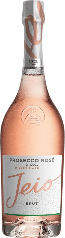 19,95 € 送料無料 | ロゼのスパークリングワイン Bisol Jeio Brut — ブリュット Cuvée, Rosé — ロゼ D.O.C. Prosecco フリウリ - ヴェネツィアジュリア イタリア Nebbiolo — ネッビオーロ, Glera — グレラ ボトル 75 cl