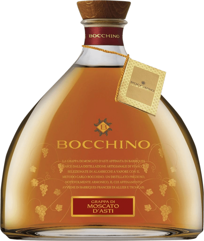 71,95 € Kostenloser Versand | Grappa Bocchino Holzfass D.O.C.G. Moscato d'Asti Piemont Italien Moscato — Muskateller Flasche 70 cl