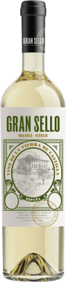 10,95 € Envio grátis | Vinho branco Gran Sello Macabeo Verdejo D.O. La Mancha Castela-Mancha Espanha Nebbiolo, Macabeo Garrafa 75 cl