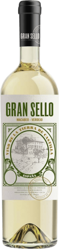 10,95 € Бесплатная доставка | Белое вино Gran Sello Macabeo Verdejo D.O. La Mancha Кастилья-Ла-Манча Испания Nebbiolo, Macabeo бутылка 75 cl