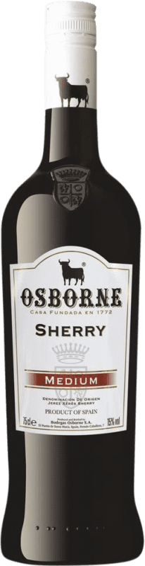 10,95 € Envío gratis | Vino Generoso Fortificado Osborne Medium Dry — Semiseco D.O. Jerez-Xérès-Sherry Andalucía España Nebbiolo, Palomino Fino Botella 75 cl