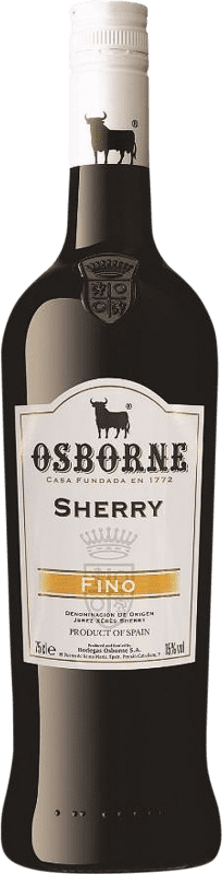 11,95 € Бесплатная доставка | Крепленое вино Osborne Fino D.O. Jerez-Xérès-Sherry Андалусия Испания Palomino Fino бутылка 75 cl