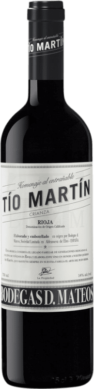 16,95 € 免费送货 | 红酒 D. Mateos Tío Martín 岁 D.O.Ca. Rioja 拉里奥哈 西班牙 Tempranillo, Grenache, Graciano, Mazuelo 瓶子 75 cl