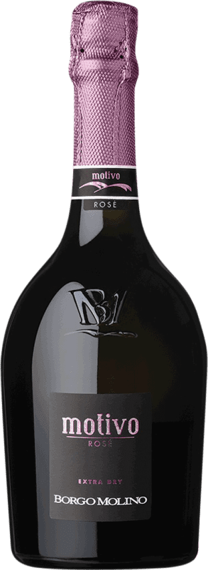 19,95 € Envío gratis | Espumoso rosado Borgo Molino Motivo Spumante Rosé Extra Dry Extra Seco I.G.T. Marca Trevigiana Venecia Italia Pinot Negro, Nebbiolo, Glera Botella 75 cl