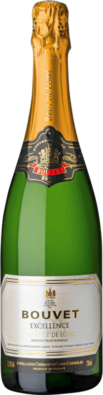 22,95 € Envoi gratuit | Vin Mousseux Blanc Bouvet Ladubay Excellence Brut Cuvée A.O.C. Crémant de Loire Loire France Chardonnay, Chenin Bouteille 75 cl
