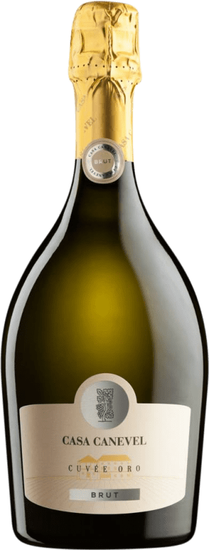18,95 € Бесплатная доставка | Белое игристое вино Canevel Brut — брют Oro — Золотая версия, Cuvée D.O.C. Prosecco Фриули-Венеция-Джулия Италия Бутылка 75 cl