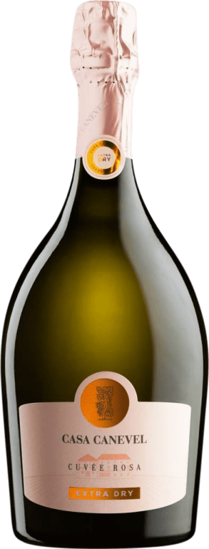 17,95 € Бесплатная доставка | Белое игристое вино Canevel Rosa Extra Dry — Экстра сухое Cuvée D.O.C. Prosecco Фриули-Венеция-Джулия Италия Marzemino — Марземино Бутылка 75 cl