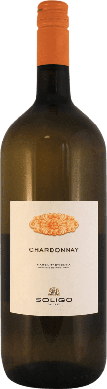 14,95 € Envio grátis | Vinho branco Colli del Soligo I.G.T. Marca Trevigiana Venecia Itália Chardonnay Garrafa Magnum 1,5 L