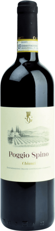 12,95 € 免费送货 | 红酒 Cantina Gentili Poggio Spino D.O.C.G. Chianti 意大利 Sangiovese, Colorino 瓶子 75 cl