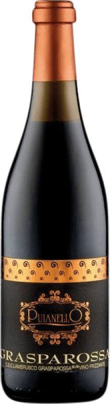 8,95 € Envio grátis | Vinho tinto Puianello I.G.T. Emilia Romagna Emília-Romanha Itália Lambrusco Grasparossa Garrafa 75 cl