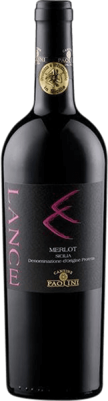 7,95 € Бесплатная доставка | Красное вино Paolini Lance D.O.C. Sicilia Сицилия Италия Merlot бутылка 75 cl