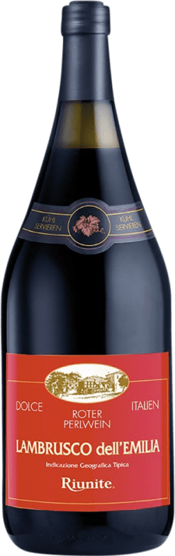 11,95 € 免费送货 | 红酒 Riunite I.G.T. Emilia Romagna 艾米利亚 - 罗马涅 意大利 Lambrusco 瓶子 Magnum 1,5 L