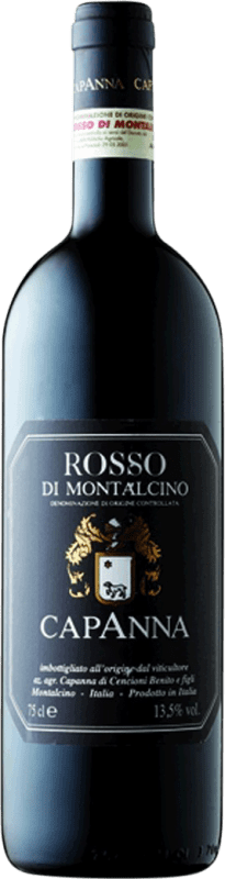 27,95 € Spedizione Gratuita | Vino rosso Capanna D.O.C. Rosso di Montalcino Toscana Italia Sangiovese Bottiglia 75 cl