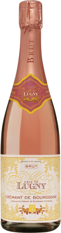 19,95 € Бесплатная доставка | Розовое игристое вино Cave de Lugny Brut — брют Rosé — Розе A.O.C. Crémant de Bourgogne Бургундия Франция Nebbiolo — Неббиоло, Gamay — Гаме, Chardonnay — Шардоне 75 cl