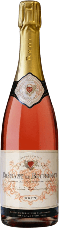 21,95 € Бесплатная доставка | Розовое игристое вино Cave de Lugny Brut — брют Традиционный, Rosé — Розе A.O.C. Crémant de Bourgogne Бургундия Франция Nebbiolo — Неббиоло, Gamay — Гаме 75 cl