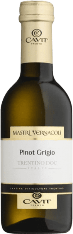 3,95 € Envío gratis | Vino blanco Cavit Vernacoli D.O.C. Trentino Trentino Italia Pinot Gris Botellín 25 cl
