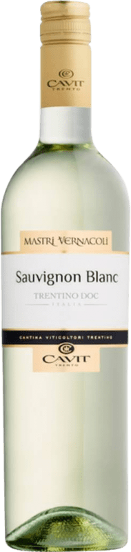 8,95 € Бесплатная доставка | Белое вино Cavit Mastri Vernacoli D.O.C. Trentino Трентино Италия Sauvignon — Совиньон Бутылка 75 cl