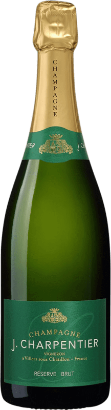 21,95 € Envio grátis | Espumante branco J. Charpentier Brut Reserva A.O.C. Champagne Champagne França Nebbiolo, Pinot Meunier Meia Garrafa 37 cl