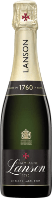 29,95 € Envio grátis | Espumante Branco Lanson Brut — Bruto Black — Edição Preta A.O.C. Champagne Champagne França Pinot Noir, Chardonnay, Pinot Meunier Meia Garrafa 37 cl