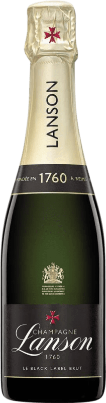29,95 € Spedizione Gratuita | Spumante Bianco Lanson Brut Black — Edizione Nera A.O.C. Champagne champagne Francia Pinot Nero, Chardonnay, Pinot Meunier Mezza Bottiglia 37 cl