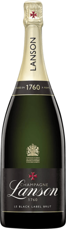 252,95 € Бесплатная доставка | Белое игристое Lanson Le Black Label брют A.O.C. Champagne шампанское Франция Pinot Black, Chardonnay, Pinot Meunier Бутылка Иеровоам-Двойной Магнум 3 L