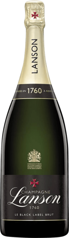 354,95 € Free Shipping | White Sparkling Wine Lanson Brut Black Edition A.O.C. Champagne Champagne France Pinot Noir, Chardonnay, Pinot Meunier Jéroboam-Double Magnum Bottle 3 L