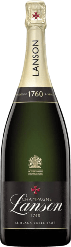 143,95 € Бесплатная доставка | Белое игристое вино Lanson Brut — брют Black — Чёрная версия A.O.C. Champagne шампанское Франция Pinot Noir — Пино Нуар, Chardonnay — Шардоне, Pinot Meunier — Пино Менье Бутылка Магнум 1,5 L