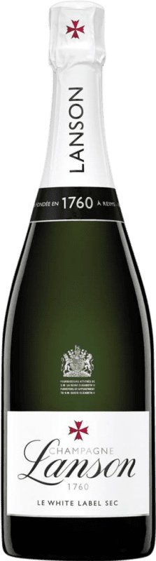 57,95 € 送料無料 | 白スパークリングワイン Lanson Le White Label ドライ A.O.C. Champagne シャンパン フランス Pinot Black, Chardonnay, Pinot Meunier ボトル 75 cl