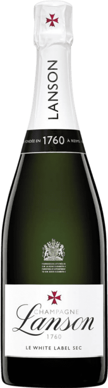 57,95 € 送料無料 | 白のスパークリングワイン Lanson Le White Label Seco — 辛口 A.O.C. Champagne シャンパン フランス Pinot Noir — ピノ・ノワール, Chardonnay — シャルドネ, Pinot Meunier — ピノ・ムニエ 75 cl