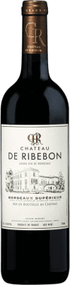 10,95 € Kostenloser Versand | Rotwein Château de Ribebon A.O.C. Bordeaux Supérieur Bordeaux Frankreich Merlot, Cabernet Sauvignon, Cabernet Franc Flasche 75 cl